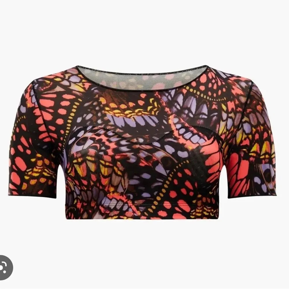 Yitty Butterfly Crop Top, size 3X